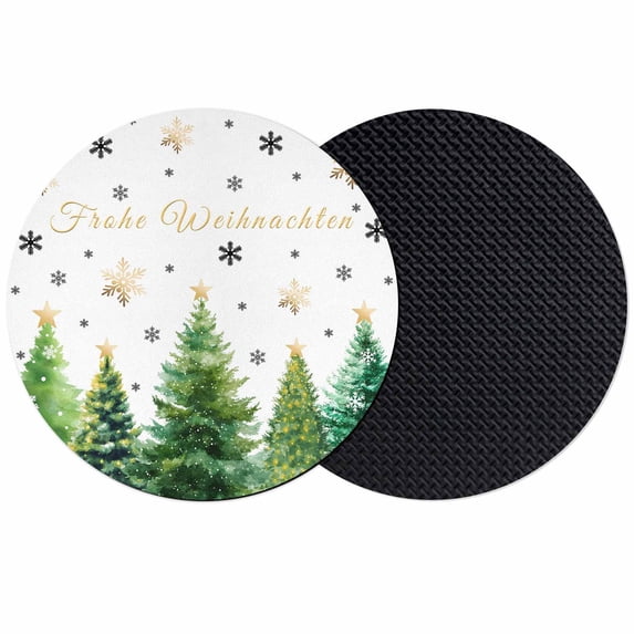 Merry Christmas Coasters Set of 2, Absorbent Coasters for Drinks, Xmas Trees Snowflake Farmhouse Winter Coaster for Desk Coffee Table Protection, Home Decor House Warming Gifts 4"