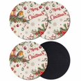 thumbnail image 1 of Merry Christmas Coasters Set of 4, Absorbent Coasters for Drinks, Red Poinsettia Xmas Tree Snowflake Winter Rustic Coaster for Desk Coffee Table Protection, Home Decor House Warming Gifts 4", 1 of 8