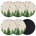thumbnail image 1 of Merry Christmas Coasters Set of 6, Absorbent Coasters for Drinks, Xmas Trees Snowflake Farmhouse Rustic Coaster for Desk Coffee Table Protection, Home Decor House Warming Gifts 4", 1 of 8