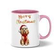 thumbnail image 1 of Merry Christmas Cocker Spaniel Enjoys Woofmas Winter Xmas Holiday 11oz Accent Two-tone Mug Cockers Dog Lover Gifts Coffee Tea Cup - 02022, 1 of 5