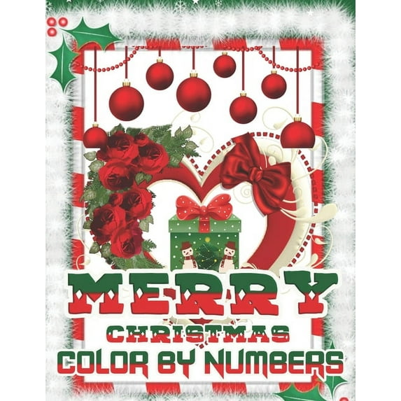Merry Christmas Color By Numbers : a beautiful colouring book with Christmas designs on a black background, for gloriously vivid colours (Paperback)