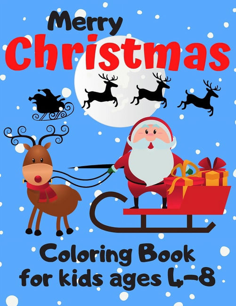 Merry Christmas Coloring Book for Kids Ages 8-12: 100 fun and cute