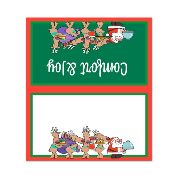 Merry Christmas Comfort & Joy Table Tent Place Cards - 25 Comfort & Joy Guest Se