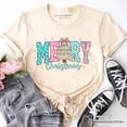 thumbnail image 1 of Merry Christmas Coquette Tree T-Shirt, Preppy Retro Holiday Gift Tee, 1 of 8