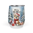 thumbnail image 1 of Merry Christmas Corgi Enjoys Woofmas Winter Xmas Holiday 12oz Stainless Steel Wine Tumbler Insulated Cup with Lid Welsh Corgi Dog Lover Gifts Idea - 02022, 1 of 5