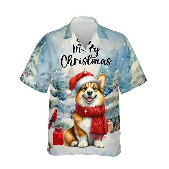 Merry Christmas Corgi Enjoys Woofmas Winter Xmas Holiday Hawaiian Shirt Breathable Summer Unisex Merch Welsh Corgi Dog Lover Gifts Idea - 02022