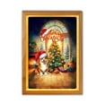 thumbnail image 1 of Merry Christmas Corgi Santa Hat Xmas Tree Winter Holiday Acrylic Plaque with Wood Photo Frame Box Welsh Corgi Dog Lover Gifts Idea Light Box - 01013, 1 of 5