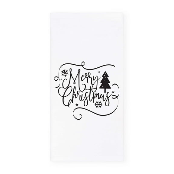 Merry Christmas Cotton Canvas Kitchen Tea Towel
