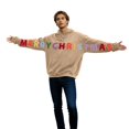 thumbnail image 1 of Merry Christmas Couple Hoodies for Men Women Pullover Sweatshirt Long Sleeve Creative Hug Design Oversized Christmas Sweatshirt L, 1 of 5