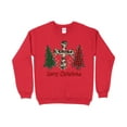 thumbnail image 1 of Merry Christmas Cow Print Cross Buffalo Plaid Tree Sweatshirt, Christmas Sweater, Cute Christmas Shirt, Holiday Shirt, Xmas Gifts, 1 of 10