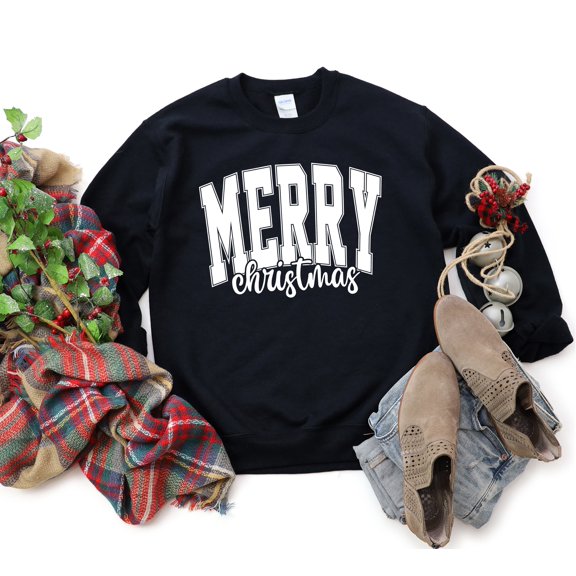 Merry Christmas Cursive Bold | Sweatshirt