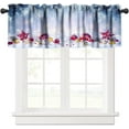 thumbnail image 1 of Merry Christmas Curtains Valances Snowflake Xmas Tree Star Winter Gift Rustic Farmhouse Kitchen Decor Rod Pocket Window Valances for Bedroom Living Room Bathroom 54 W x 18 L 1 Panel, 1 of 5