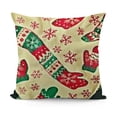 thumbnail image 1 of Merry Christmas , Cute Gloves Green Red Festive Decor Pillowcase Cushion Cover for Bedroom Sofa Indoor Outdoor, 1 of 5