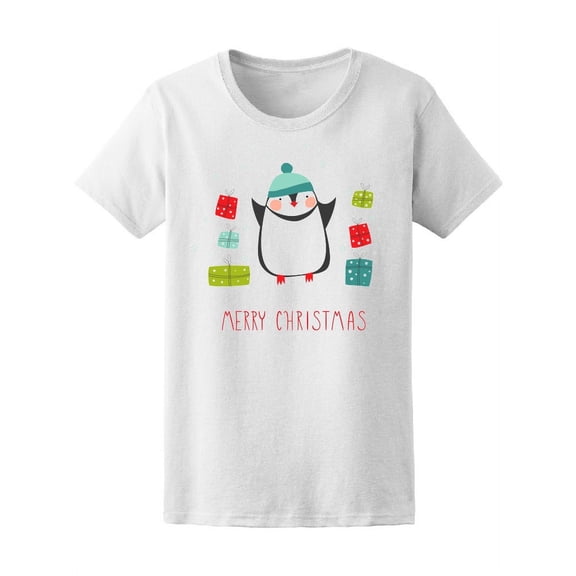 Merry Christmas Cute Penguin Tee Women's -Image by Shutterstock