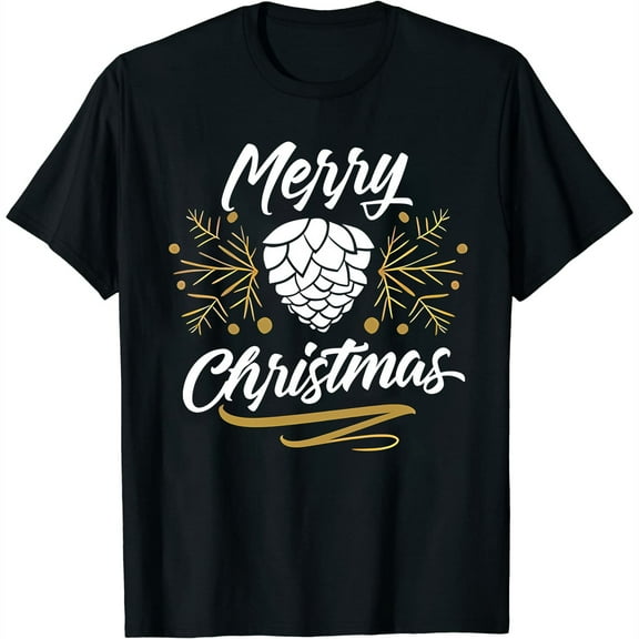 Merry Christmas Cute Womens Casual Tee with Funny Graphics - Perfect Gift for New Year and Christmas Parties Black Small