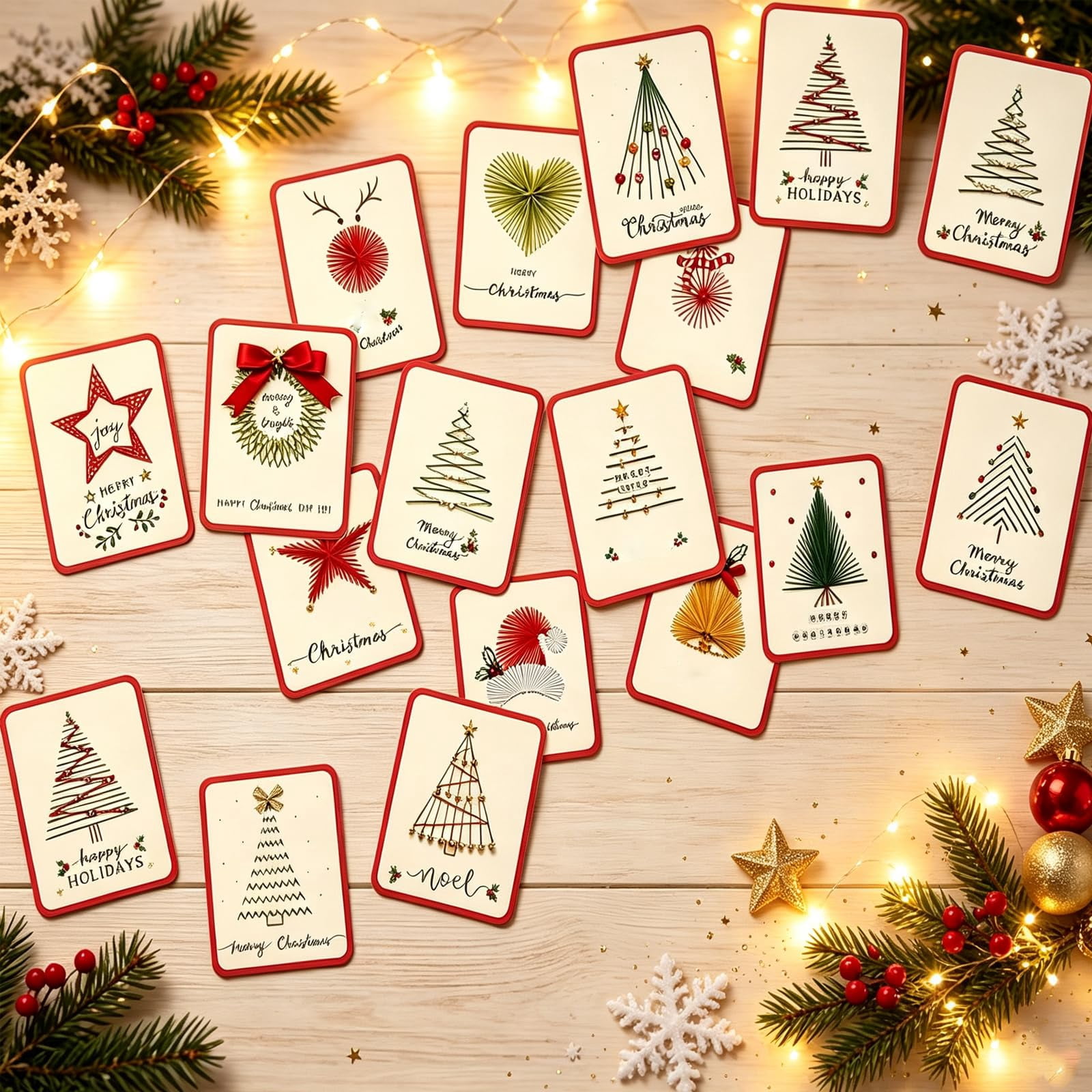 Merry Christmas DIY Kit, 6-piece Christmas Card Stitching Kit Art ...