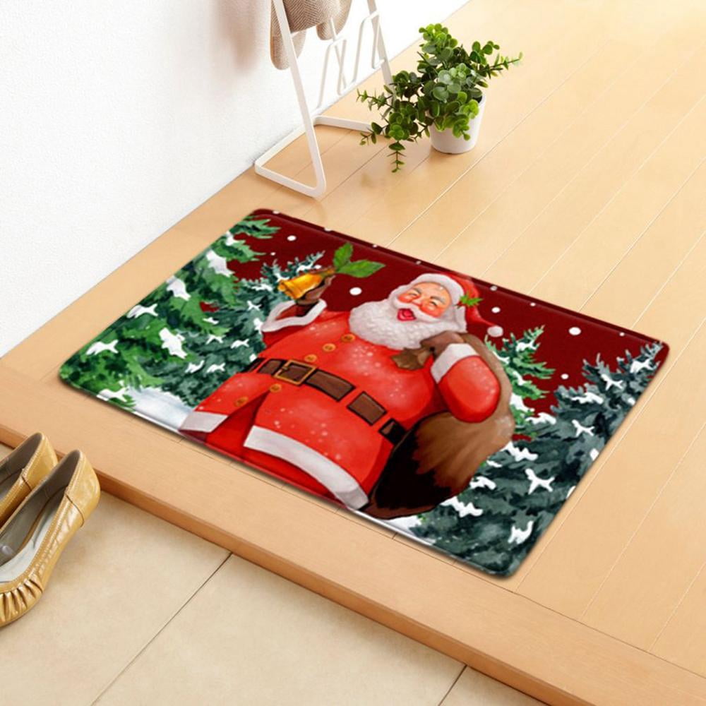 Round Roses & Bow-Knot Door Mat - Machine Washable, Non-Slip, 62.9" Dia Fluffy Rug For Entryway