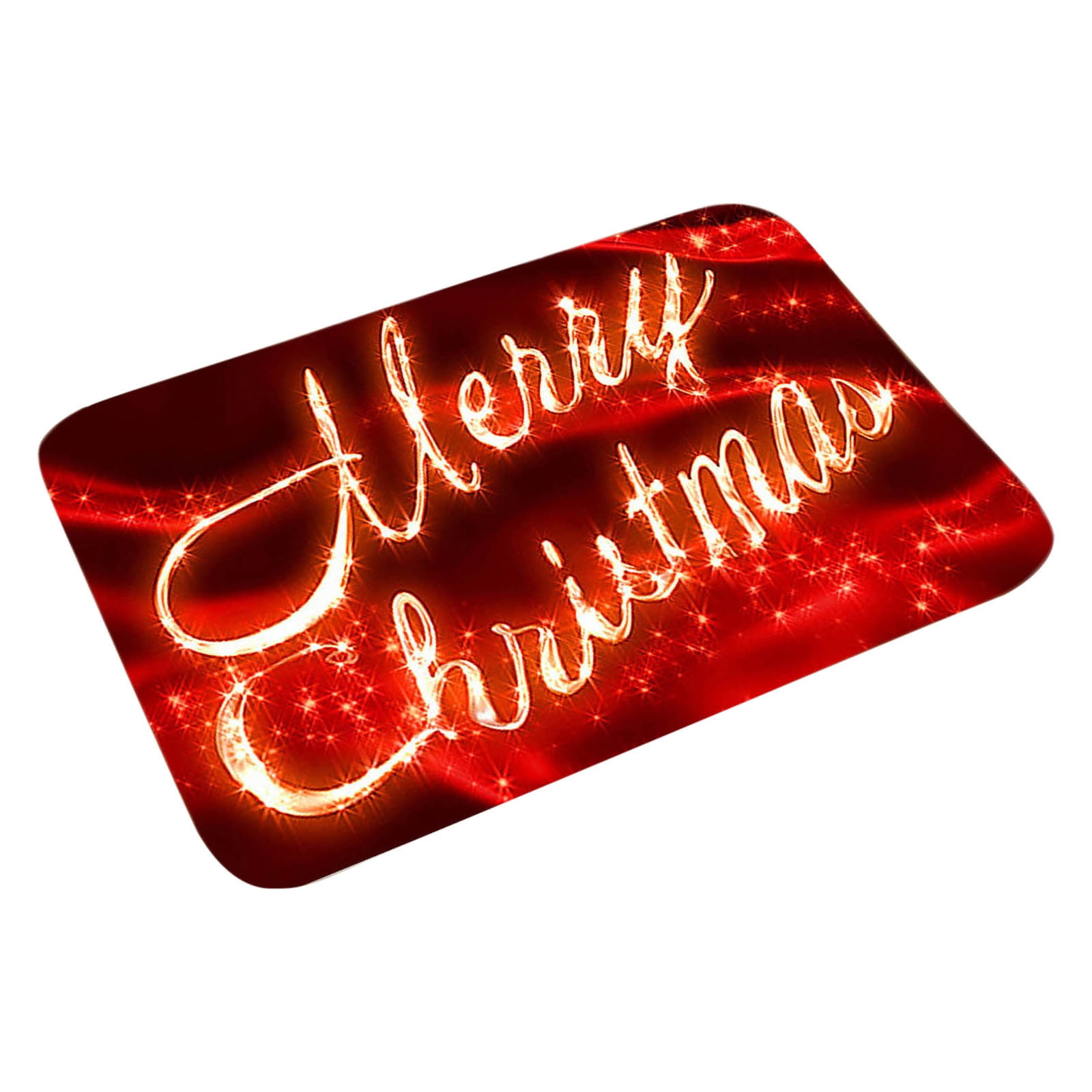 Merry Christmas Decorative Kitchen Mats, Red Funny Text Kitchen Rug