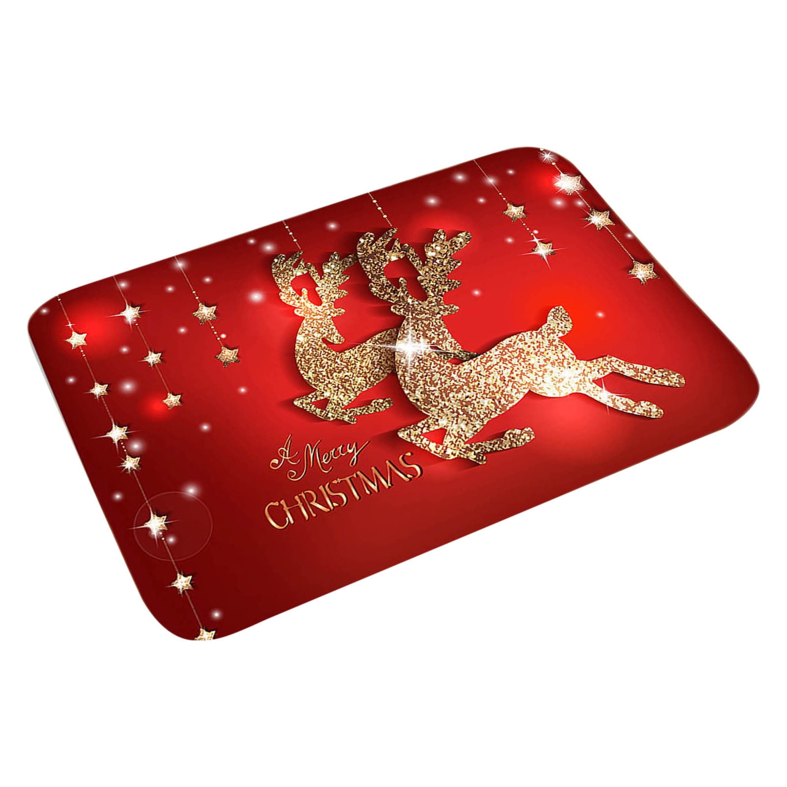 Merry Christmas Decorative Kitchen Mats, Red Funny Text Kitchen Rug