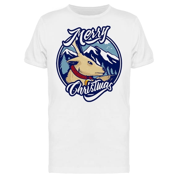 Merry Christmas Deer And Snow Tee Men's -Image by Shutterstock