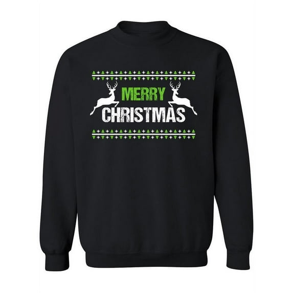 Merry Christmas Deer Graphic Sweatshirt Women -Image by Shutterstock, Female 4X-Large