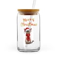 thumbnail image 1 of Merry Christmas Devon Rex Enjoys Catmas Winter Xmas Holiday 16oz Glass Cup Mug Cat Lover Kitten Owner Gifts Glass Can with Bamboo Lid and Straw - 02022, 1 of 5