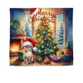 thumbnail image 1 of Merry Christmas Devon Rex Santa Hat Xmas Tree Winter Holiday Tapestry Cat Lover Kitten Owner Gifts Wall Hanging Backdrop Home Decor - 01013, 1 of 5