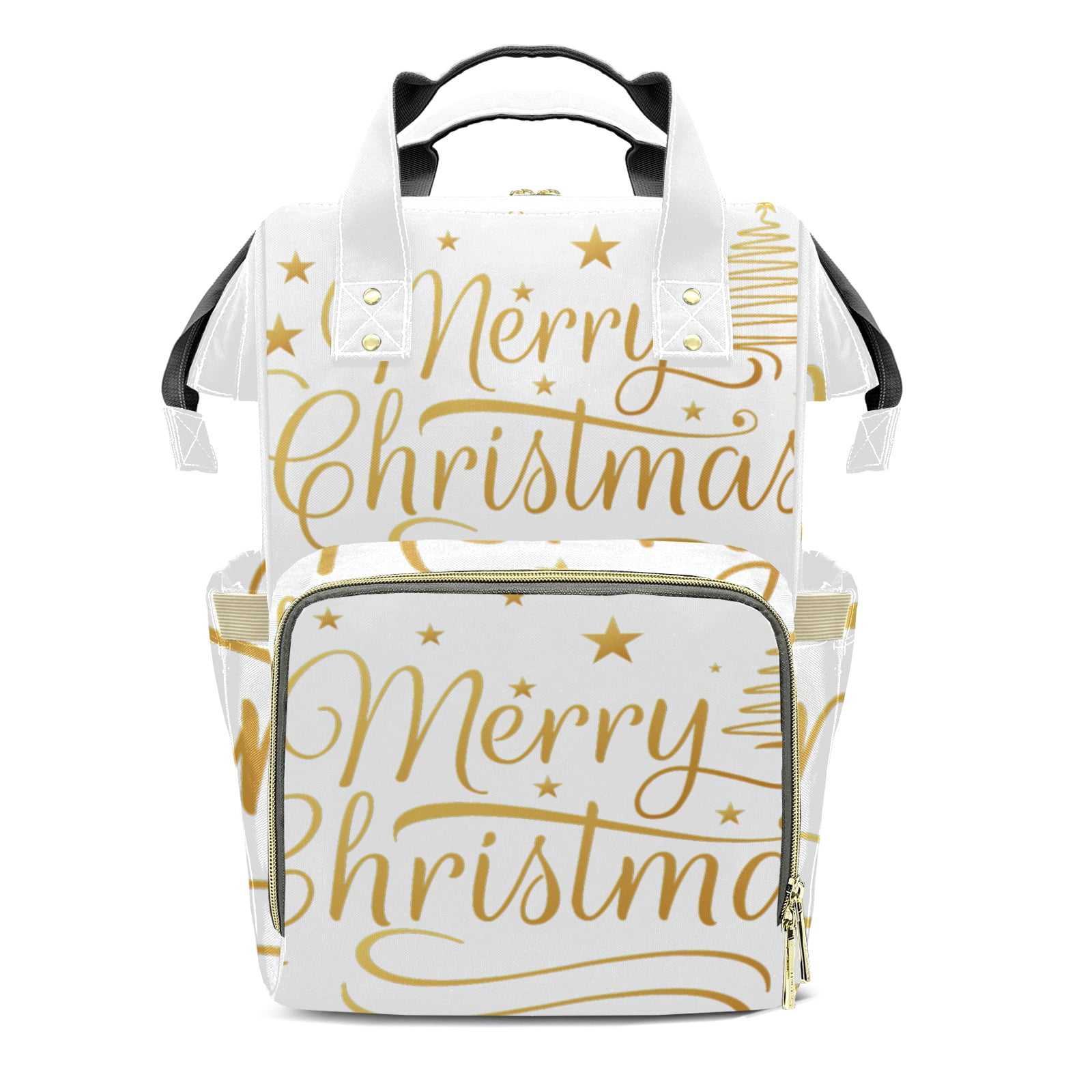 Merry Christmas Diaper Backpack – Large Capacity, Insulated Baby Bottle Pocket, Multifunctional Mommy Bag for Boys & Girls