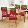 thumbnail image 1 of Merry Christmas Dining Room Chair Covers Set of 4,Stretchable Removable Washable Spandex Kitchen Chair Protector Slipcovers for Restaurant,Hotel,Ceremony,Christmas,Festival Decoration, 1 of 6