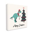 thumbnail image 1 of Merry Christmas Dinosaur Tree T-Rex With Ornaments Holiday Gallery-Wrapped Canvas Print Wall Art, 17x17, 1 of 6