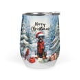 thumbnail image 1 of Merry Christmas Doberman Pinscher Enjoys Woofmas Winter Xmas Holiday 12oz Stainless Steel Wine Tumbler Insulated Cup with Lid Doberman Dog Lover Gifts - 02022, 1 of 5