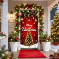 thumbnail image 1 of Merry Christmas Door Cover Christmas Hanging Ornaments, Beautiful Xmas Tree Door Cover for Christmas Decorations Winter Holiday Party Supplies 70.87x35.43 Inch Multicolor, 1 of 6