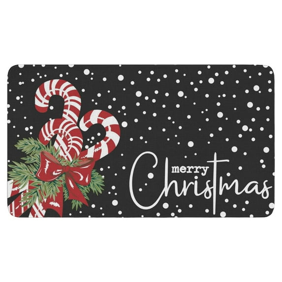 Merry Christmas Door Mat 30 X 17 Inch Christmas Candy Cane Doormat Indoor Outdoor Entrance Floor Rug Non Slip Winter Christmas Decor Rubber Welcome Mats