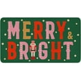thumbnail image 1 of Merry Christmas Door Mat Outdoor for Front Door,Merry & Bright Nutcracker Holiday Welcome Doormat,Winter Xmas Floor Rugs for Indoor Porch Entrance Farmhouse Decor 30" x 17", 1 of 6