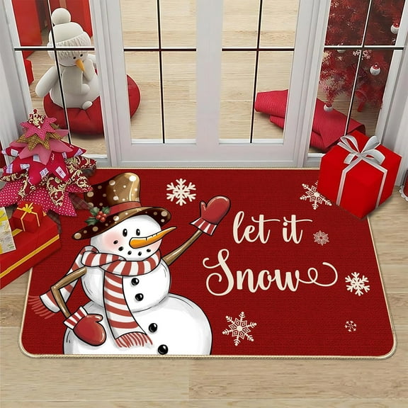Taicans Merry Christmas Doormat 15.75x23.62in,Red & White Christmas Tree Design,Non-Slip Backing,Indoor/Outdoor Holiday Decor,Welcome Mat for Front Door,Christmas Decorations