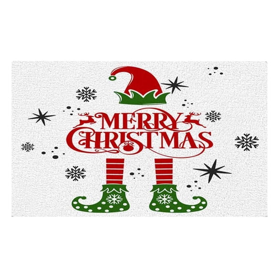 KDFJPTH Merry Christmas Doormat Christmas Tree Santa Snowflake Decorate Doormat Welcome Mat Gift For Christmas Lap Blankets