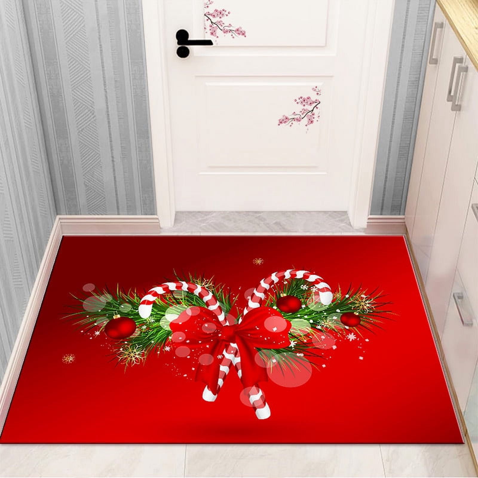 Merry Christmas Doormat,Christmas Trees Decorative Indoor Outdoor