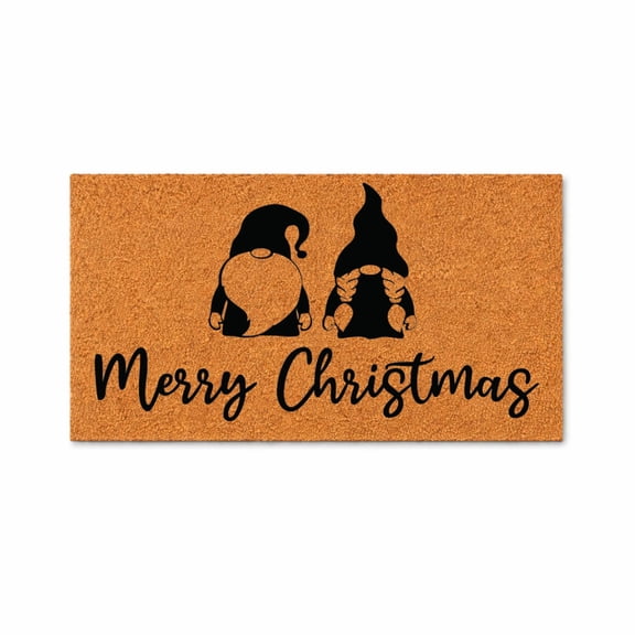 Merry Christmas Doormat, Gnome Holiday Welcome Mat, Outdoor Indoor Entryway Rug Mat (24x48 inches) WoodByStu 3476