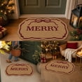 thumbnail image 1 of Merry Christmas Doormat, Scalloped Christmas Outdoor Rug, Bow Printed Welcome Mat, Durables Outside Indoor Rug, Entryway, Front Door, Porch, Patio, 1 of 7