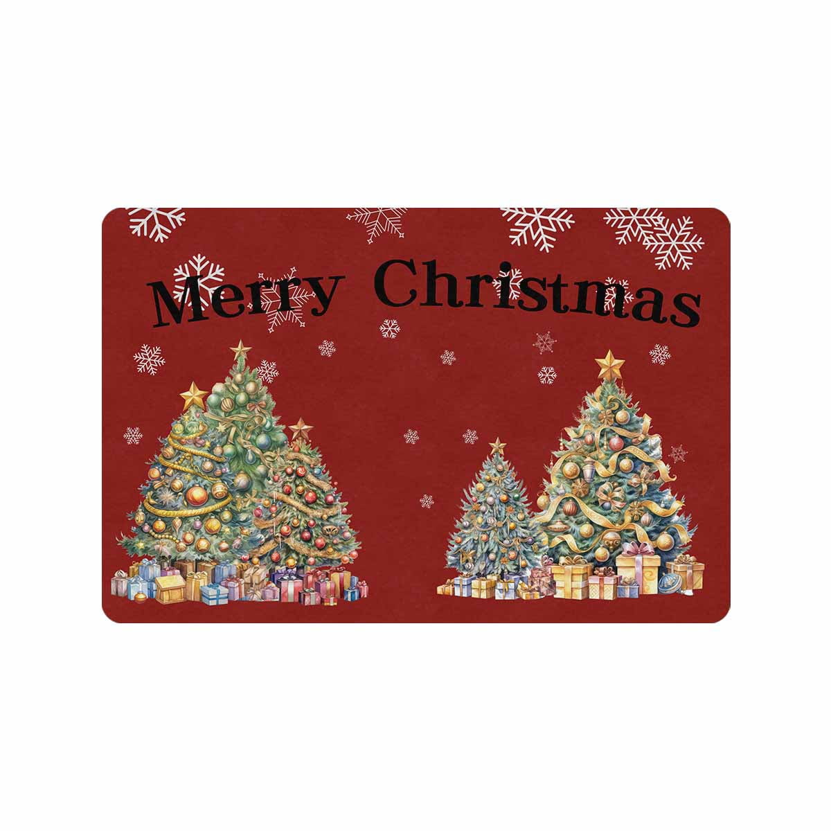Merry Christmas Doormat, Christmas Trees Decorative Indoor Outdoor