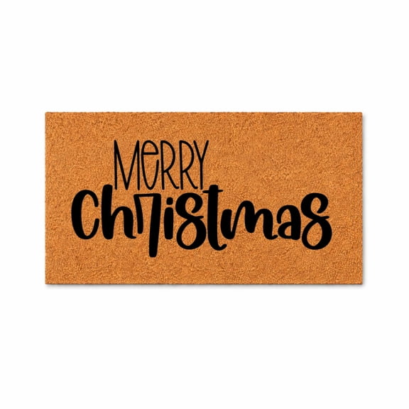 Merry Christmas Doormat, Holiday Welcome Entryway Door Mat, Indoor Outdoor Doormat, Seasonal Front Door Mat (16x24 inches) WoodByStu 1240