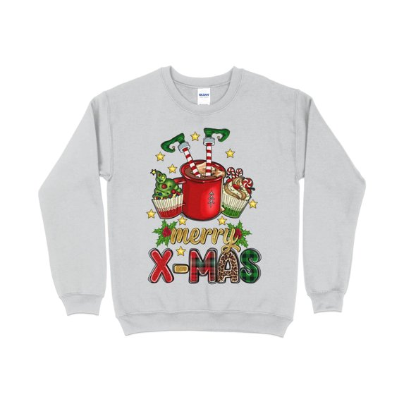 Merry Christmas Elf in Cup Sweatshirt, Funny Christmas Shirt for Women, Christmas Crewneck, funny Holiday Sweater, Plus Size Options