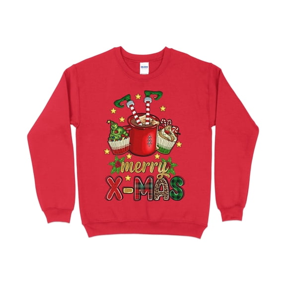 Merry Christmas Elf in Cup Sweatshirt, Funny Christmas Shirt for Women, Christmas Crewneck, funny Holiday Sweater, Plus Size Options