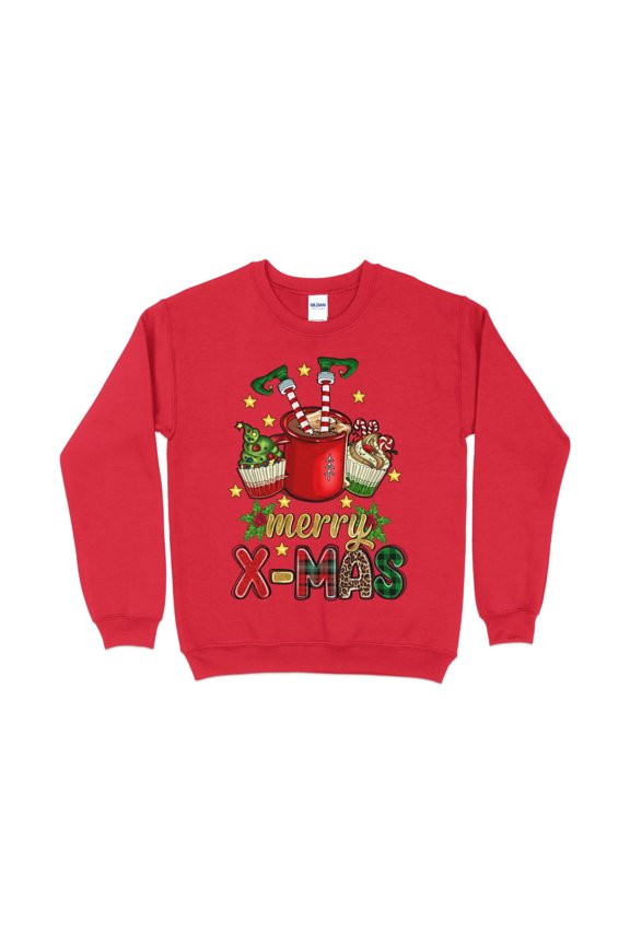 Merry Christmas Elf in Cup Sweatshirt, Funny Christmas Shirt for Women, Christmas Crewneck, funny Holiday Sweater, Plus Size Options