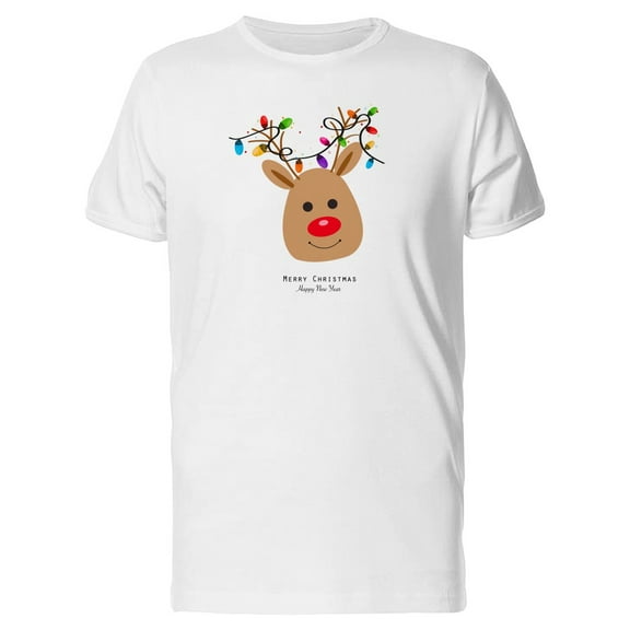 Merry Christmas Elk Doodle T-Shirt Men -Image by Shutterstock, Male Medium