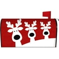 thumbnail image 1 of Merry Christmas Elk Mailbox Cover 25.5x21 Inch, Red Christmas Reindeer Post Letter Box Covers, New Year Holiday Xmas Magnetic Waterproof Mail Wraps for Outdoor Yard Garden Standard Mailbox Decor, 1 of 6