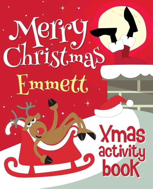 Merry Christmas Emmett - Xmas Activity Book: (Personalized Children's Activity Book), (Paperback)