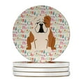 thumbnail image 1 of Merry Christmas English Bulldog Fawn White Large Sandstone Coasters Pack of 4 4 in x 4 in, 1 of 3