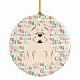 thumbnail image 1 of Merry Christmas English Bulldog White Ceramic Ornament 2.8 in x 2.8 in, 1 of 3