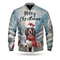 thumbnail image 1 of Merry Christmas English Springer Spaniel Enjoys Woofmas Winter Xmas Holiday All Over Print 3D Baseball Jacket Springers Dog Lover Gifts Bomber Jacket Softball - 02022, 1 of 6
